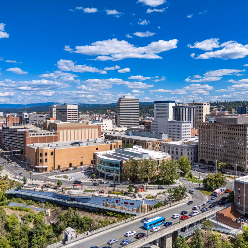 Spokane Washington areal view