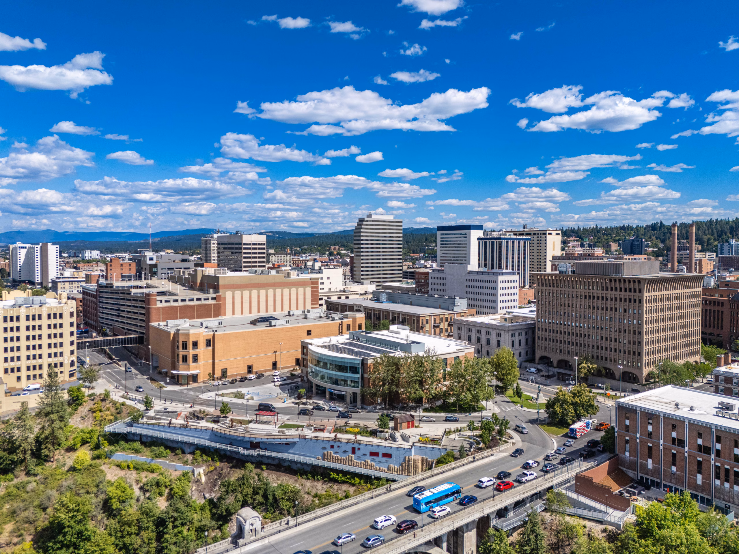 Spokane Washington areal view